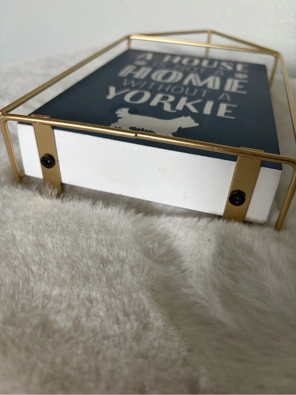 Navy Yorkie Pet Wall Sign - Decorative Home Wall Art